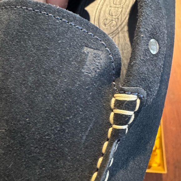 Tod\'s Dark Blue Suede Loafers